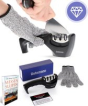 Dykemann messenslijper - doortrekslijper - 3 verschillende slijpkoppen - antislip voet - RVS - met anti-snij handschoen & E-Book Dykemann messenslijper - doortrekslijper - 3 verschillende slijpkoppen - antislip voet - RVS - met anti-snij handschoen & E-Book