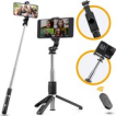 Studio ME - Selfie Stick - Smartphone & Action Camera Tripod 100 cm - 360° Rotatie - Afstandsbediening - Vlog Statief – Selfiestick Universeel - GoPro Accessoires - Bluetooth - Telefoon standaard - Telefoonhouder Studio ME - Selfie Stick - Smartphone & Action Camera Tripod 100 cm - 360° Rotatie - Afstandsbediening - Vlog Statief – Selfiestick Universeel - GoPro Accessoires - Bluetooth - Telefoon standaard - Telefoonhouder