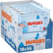 Huggies billendoekjes - Pure 99% water - 18 x 56 stuks - 1008 doekjes - voordeelverpakking Huggies billendoekjes - Pure 99% water - 18 x 56 stuks - 1008 doekjes - voordeelverpakking
