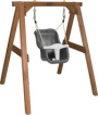 AXI Baby Schommel in Bruin met Zitje in Grijs/Wit - FSC hout - Babyschommel voor kindjes van 9-36 maanden - Met 4 grondankers AXI Baby Schommel in Bruin met Zitje in Grijs/Wit - FSC hout - Babyschommel voor kindjes van 9-36 maanden - Met 4 grondankers
