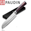 PAUDIN N5 Professioneel RVS Japans Santoku Mes - 17,5 cm - Hoogwaardig Roestvast Duits Carbonstaal - Damascus Patroon - Cadeau Tip PAUDIN N5 Professioneel RVS Japans Santoku Mes - 17,5 cm - Hoogwaardig Roestvast Duits Carbonstaal - Damascus Patroon - Cadeau Tip