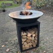 RJRoyal Living Plancha grill BBQ Amigo met hoes en houtopslag vuurschaal rvs buitenkeuken vuurkorf voor buiten 67x67x92cm RJRoyal Living Plancha grill BBQ Amigo met hoes en houtopslag vuurschaal rvs buitenkeuken vuurkorf voor buiten 67x67x92cm