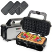 KitchenBrothers 3-in-1 Wafelijzer - Tosti Apparaat - Contact Grill - Verwisselbare Platen - RVS KitchenBrothers 3-in-1 Wafelijzer - Tosti Apparaat - Contact Grill - Verwisselbare Platen - RVS