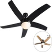 QAZQA cool - Moderne Plafondventilator met lamp en afstandsbediening - 2 lichts - Ø 1300 mm - Zwart - Woonkamer | Slaapkamer | Keuken QAZQA cool - Moderne Plafondventilator met lamp en afstandsbediening - 2 lichts - Ø 1300 mm - Zwart - Woonkamer | Slaapkamer | Keuken