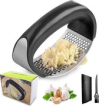 Knoflookpers/Gemberpers - Vaatwasser Bestendig - Met Gratis Borstel & Siliconen Peller Knoflookpers/Gemberpers - Vaatwasser Bestendig - Met Gratis Borstel & Siliconen Peller