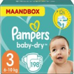 Pampers Baby-Dry Luiers - Maat 3 (6-10 kg) - 198 stuks - Maandbox Pampers Baby-Dry Luiers - Maat 3 (6-10 kg) - 198 stuks - Maandbox