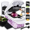 Lekro Multifunctionele Groentesnijder met Glazen Ovenschaal - Mandoline - Uiensnijder - Frietsnijder - Groentensnijder- Anti-slip mat - Glas & RSV - 12-delig Lekro Multifunctionele Groentesnijder met Glazen Ovenschaal - Mandoline - Uiensnijder - Frietsnijder - Groentensnijder- Anti-slip mat - Glas & RSV - 12-delig