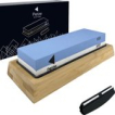 Perow Wetsteen Messenslijper - Slijpsteen - Luxe wetsteen - Bamboe Houder - Korrel 1000/6000 Perow Wetsteen Messenslijper - Slijpsteen - Luxe wetsteen - Bamboe Houder - Korrel 1000/6000
