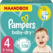 Pampers Baby-Dry Luiers - Maat 4 (9-14 kg) - 174 stuks - Maandbox Pampers Baby-Dry Luiers - Maat 4 (9-14 kg) - 174 stuks - Maandbox