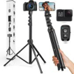 Studio ME - 170 cm Telefoon Statief - Selfie stick - Bluetooth Afstandsbediening - Universeel Tripod Smartphone - Camera - Telefoonhouder - GoPro Accessoires Studio ME - 170 cm Telefoon Statief - Selfie stick - Bluetooth Afstandsbediening - Universeel Tripod Smartphone - Camera - Telefoonhouder - GoPro Accessoires