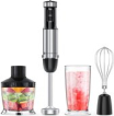 KitchenBrothers Staafmixer Set - Hakmolen - 4-in1 - 800W - 600ML - RVS KitchenBrothers Staafmixer Set - Hakmolen - 4-in1 - 800W - 600ML - RVS