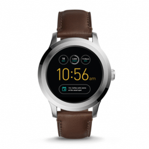 Fossil Q Founder 2.0 46 mm Zilver/Bruin Leer