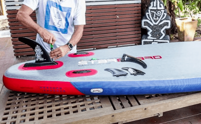 Vinnen en vin configuratie van het sup board