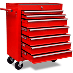VidaXL Gereedschapswagen 7 lades rood